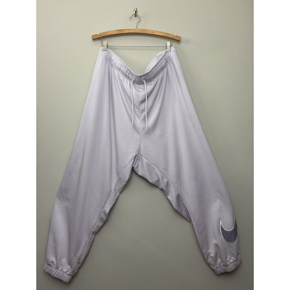 Women's Nike Fleece Sweatpants Plus Size 1X Purple Drawstring Cotton Joggers